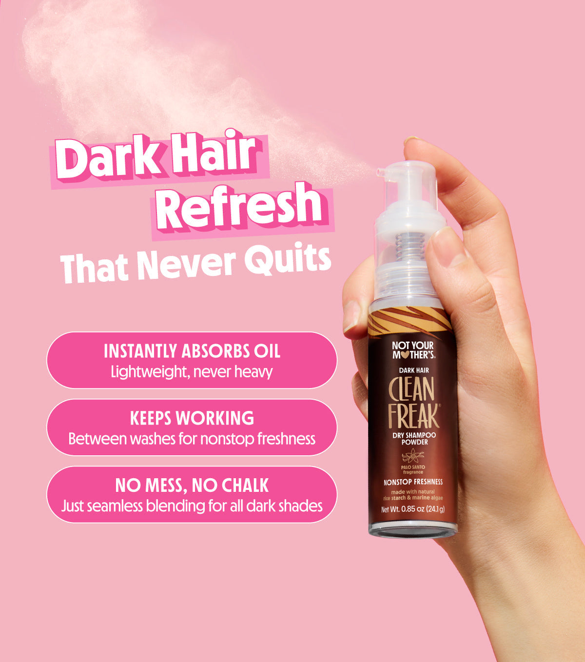 Dark Hair Dry Shampoo Powder